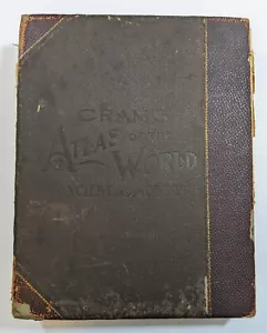 1901 Cram's Atlas of the World Ancient and Modern New Census Edition Antique HTF - Foto 1 di 19