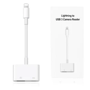 For iPad 5 6 7 8 9 Air 3 iPhone 14/13/12 to USB 3.0 OTG Camera Adapter w/Charger - Picture 1 of 10
