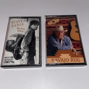JERRY JEFF WALKER • Navajo Rug | STEVE EARLE • Guitar Town ~ Cassette Tested - Imagen 1 de 11