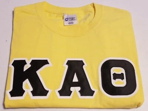 T-Shirt KAPPA ALPHA THETA schwarz-weiße Buchstaben gelb: Größe L - Bild 1 von 2
