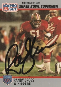 Randy Cross signed 1990 Pro Set SB Supermen card San Francisco 49ers autograph - Picture 1 of 1