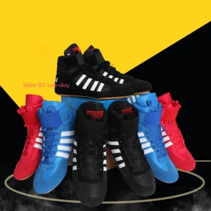Botas de Lucha Boxeo MMA Atlético Gimnasio Entrenamiento Top Alto Zapatos de Boxeo Entrenadores - Imagen 1 de 15