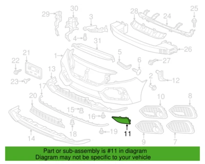 Honda 71119-TGG-A00 Left Radar Cover for 2017-2019 Civic Hatchback New Genuine Foto 1 de 2