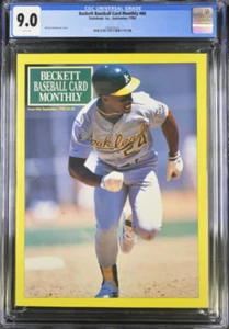 Rickey Henderson Beckett Baseball Card Magazine #66 CGC Graded 9.2 - Picture 1 of 2