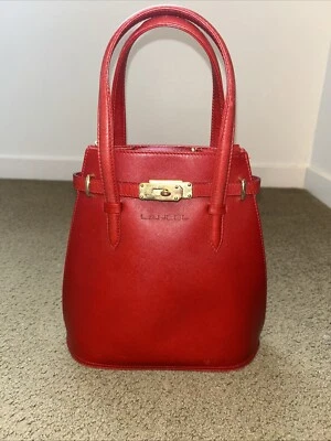 Bolso de mano cruzado vintage de cuero rojo LANCEL Foto 1 de 4