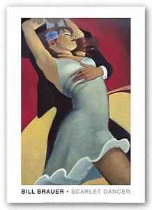 RETRO ART PRINT Scarlet Dancer by Bill Brauer - Picture 1 of 1