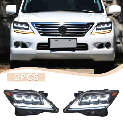 Paar Für Lexus LX570 07-15 LED Scheinwerfer DRL Sequentielle Signal LED Low/High - Bild 1 von 4