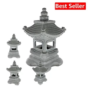 Freestanding Asian Pagoda Lantern - Elegant Resin Sculpture for Home and Garden - Picture 1 of 9