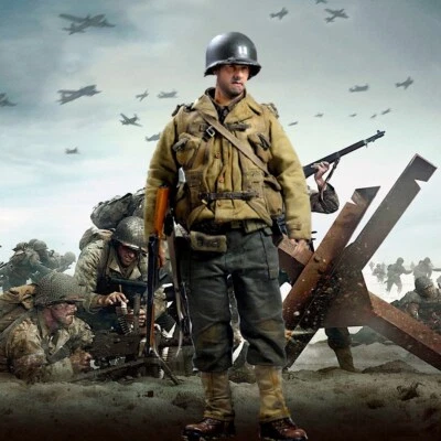 Telón de fondo 1/6 Saving Private Ryan 15"x15" - para DID, Dragon, Solider Story, Segunda Guerra Mundial Foto 1 de 3