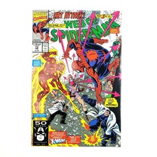 Web of Spider-Man #73 February 1991 Marvel Comic Book Art Attack Part 1 X-men