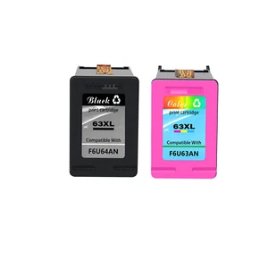 Cartuchos 63XL compatibles con HP Officejet 3830 4650 5252 llenos de tinta con chip - Imagen 1 de 4