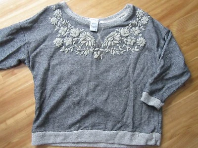 Sudadera American Rag Gris S Pull Over 3/4 SL Excelente Estado Usada ¡LINDA! Foto 1 de 3