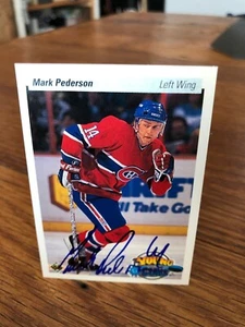1990-91 UPPER DECK #532 MARK PEDERSON SIGNED AUTOGRAPHED CARD A - Picture 1 of 1