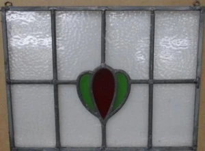 "VIDRIERAS INGLESAS ANTIGUAS Sin enmarcar con Ganchos Floral Simple 17.25"" x 13.5"" - Imagen 1 de 2