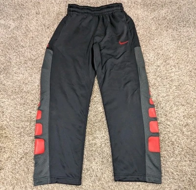 Nike Therma Fit Elite Basketball Pants Mens Large Black Red Open Leg Pockets - Image 1 of 4