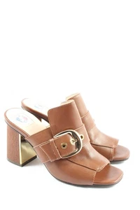 YIN YANG BALANCE Sandalias con tacón Mujeres Babuchas Talla EU 37 marrón - Imagen 1 de 5