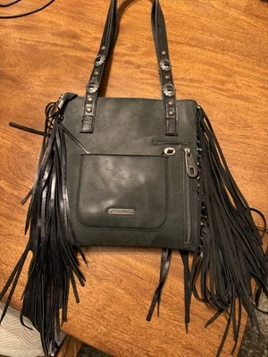 MONTANA WEST Black Cassuutha Fringe Genuine Leather Concealed Carry Shoulder Bag - Image 1 of 4