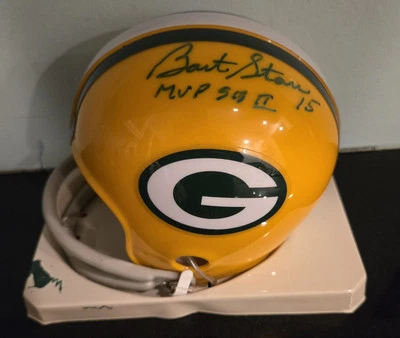 Мини-шлем с автографом Барта Старра ретро 2 шт. JSA LOA - Изображение 1 из 4