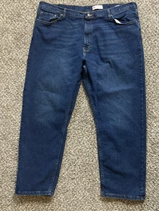 Wrangler Jeans Men's Size 42X30 Relaxed Fit Dark Wash Blue Denim Workwear Cotton - Picture 1 of 9