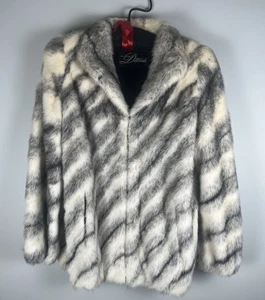 Mink Fur Coat Dittrich Furs Black White Mid Length Amazing Condition Size Medium - Picture 1 of 9