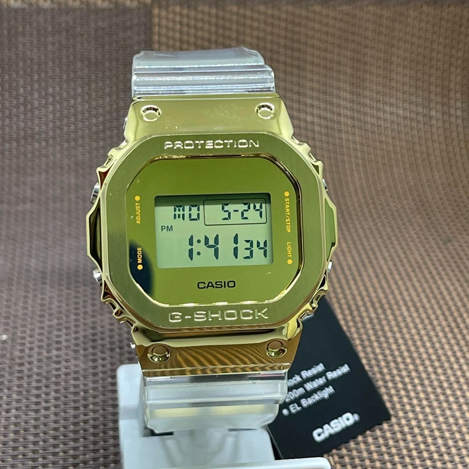 Orologio Uomo Casio G-Shock GM-5600SG-9D G-Steel Tono Oro Digitale Trasparente