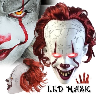 Pennywise Clown Maske Stephen Kings Es Maske Horror Halloween Cosplay Kostüm DHL - Bild 1 von 4