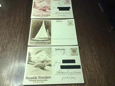 Germany postcards 1936, Berlin Olympics Postcard, used and Unused. S and Winter. - Image 1 of 4