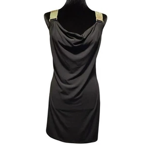 Michael Kors Cocktail Mini Dress Black Size Small Chainlink Straps EUC - Picture 1 of 9