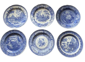 6 Spode Blue Room Collection 10.5" Dinner Plates - England - MINT - Picture 1 of 7