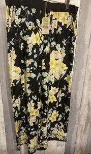 Fat Face Damen Gummizug Blumen Schlaghose Hose Größe 14 R Neu mit Etikett - Bild 1 von 5