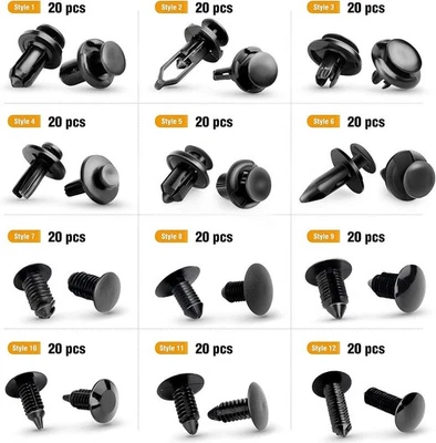 240pcs Bumper Retainer Clips Kit Fastener Remover Push Pin Rivet Screw for Volvo - Imagem 1 de 4