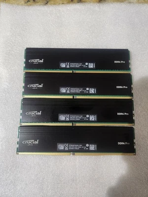 Crucial  128GB (4X32GB) Kit DDR4 Pro 3200MT/s PC4-25600 UDIMM Desktop Memory - Image 1 of 3