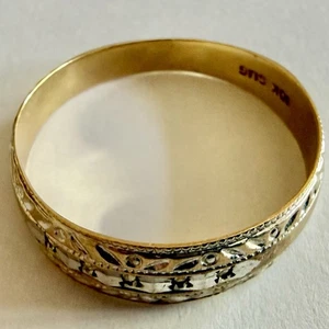 Vintage 2,13g / 10k Gelbgold Ring / Band mit 3 Edelsteinen 2 fehlen) / SMG innen - Bild 1 von 4