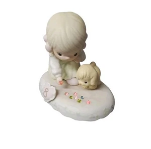 Precious Moments Growing in Grace 8th Birthday Figure 163759 Little Girl Puppy - Picture 1 of 3
