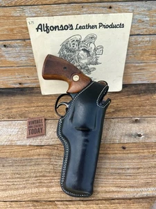Alfonso's Black Leather Suede Lined Holster For Colt S&W 586 L Frame Revolver 4" - Picture 1 of 3