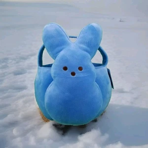 ✅Peeps Bunny Cesta de Pascua de Peluche Azul Grande 12" Recién Nacido Nuevo con Etiquetas Peluche - Imagen 1 de 10