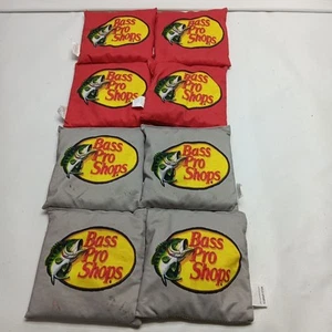 Cornhole Sitzsäcke 8 Bass Pro Shops 4 rot, 4 grau Kunststoffperlen gefüllt GEBRAUCHT - Bild 1 von 5
