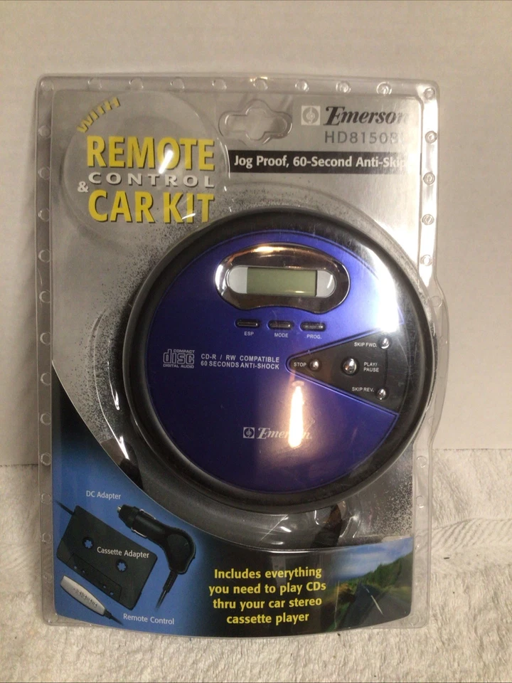 Emerson HD8100BL Portable CD Player Discman Cd-r/rw W Owners Manual Anti-skip