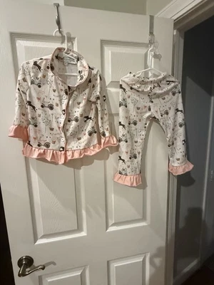 Conjunto de pijama con volantes de animales de granja 3T para niñas pequeñas Foto 1 de 4