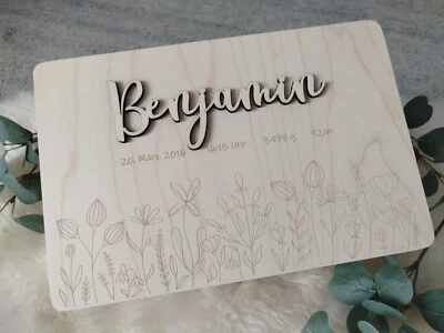 Personalisierte Erinnerungsbox aus Holz 30x20x14 Geschenk zur Geburt oder Taufe - Bild 1 von 4