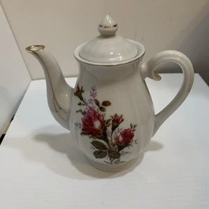 Vintage 1950’s Moss Rose Porcelain Small Coffee Pot - Picture 1 of 9