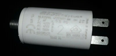 ICAR 2x Condensador de motor MKP conector 2 μF 450 V/ AC MLR25PRL45203051/A