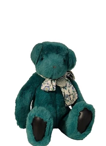 Gund Victorias Secret Teddy Bear 1992 Teal Green Plush With Medallion 14in - Picture 1 of 9