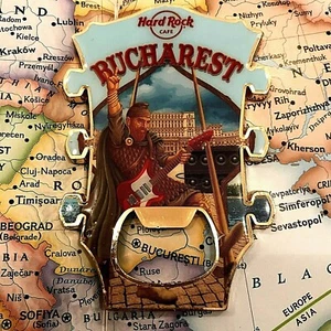 BUCHAREST ROMANIA 🇷🇴 Hard Rock Cafe® Guitar BIG Head MAGNET ✅ HRC OPENER BO ✅ - Picture 1 of 3