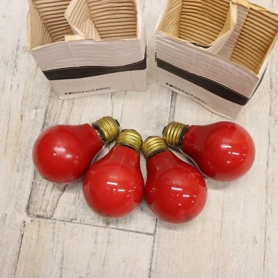 4Pc- Vintage Sylvania 25-Watt A19 Light Bulbs, Red Ceramic Decorative Color Bulb - Image 1 of 4