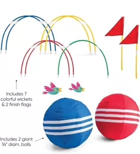 HearthSong übergroßes Kick Krocket Outdoor-Spiel ab 4+ Jahren mit zwei 14" Tuch-C - Bild 1 von 3