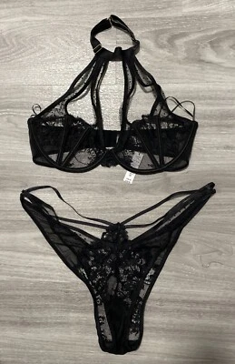 Ann Summers -SUGAR RUSH - CROTCHLESS SET -Size Small -8-10New Tags.RRP £32 Black - Image 1 of 4