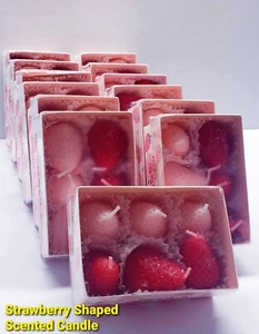 STRAWBERRY Shaped Scented Candle, Fruit Aromatic Candles, 3.3 oz - $10 per box. - Picture 1 of 8