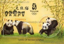 ÖSTERREICH - PANDA BÄR BLOCK 18 AUFDRUCK OLYMPIA BEIJING 2008 ** - ANK BLOCK 20