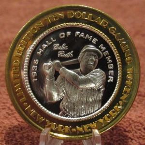 New York New York Las Vegas, NV .999 Fine Silver Strike Token - Babe Ruth #1 - Picture 1 of 2
